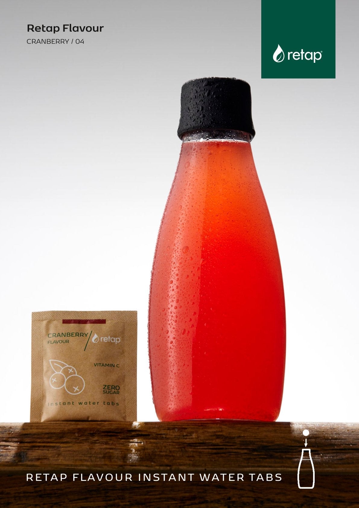 Retap_Flavour Instant Water Tabs: Cranberry