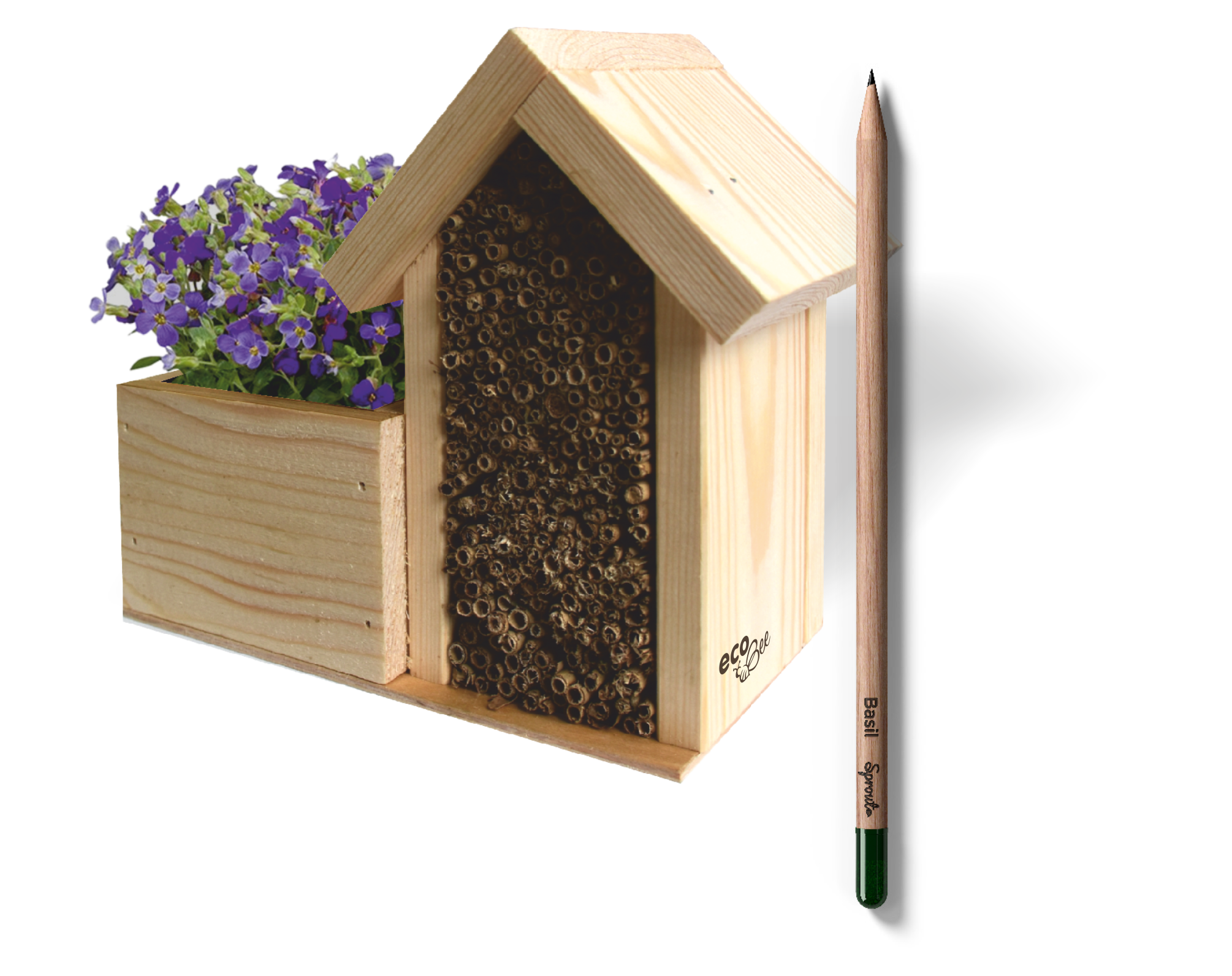 ecoBee - Bienenhotel "Bed and Breakfast" inkl. Sprout Stift - im Kundendesign