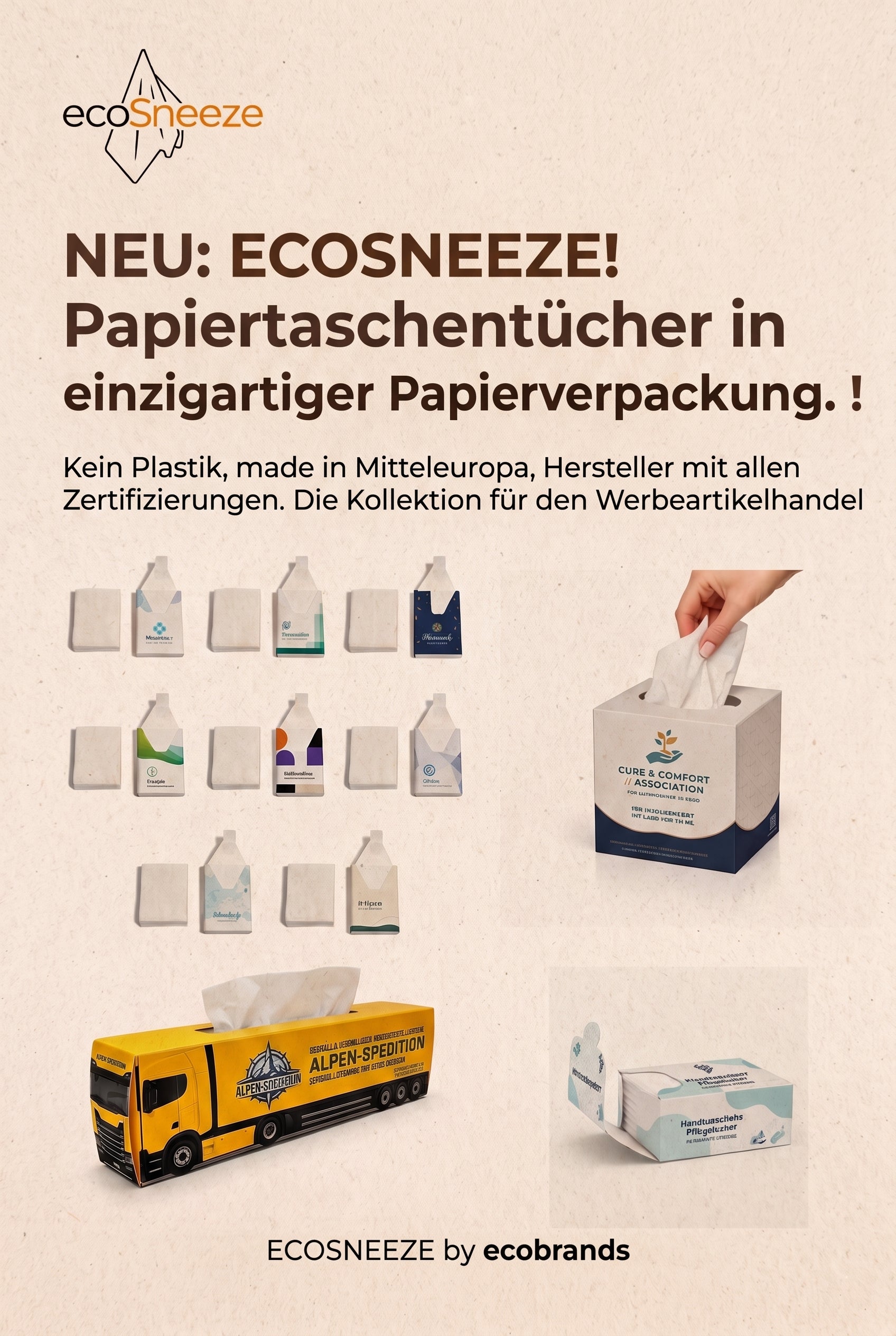 Neu bei ecobrands ab 1. September 2026: ECOSNEEZE Taschentücher!