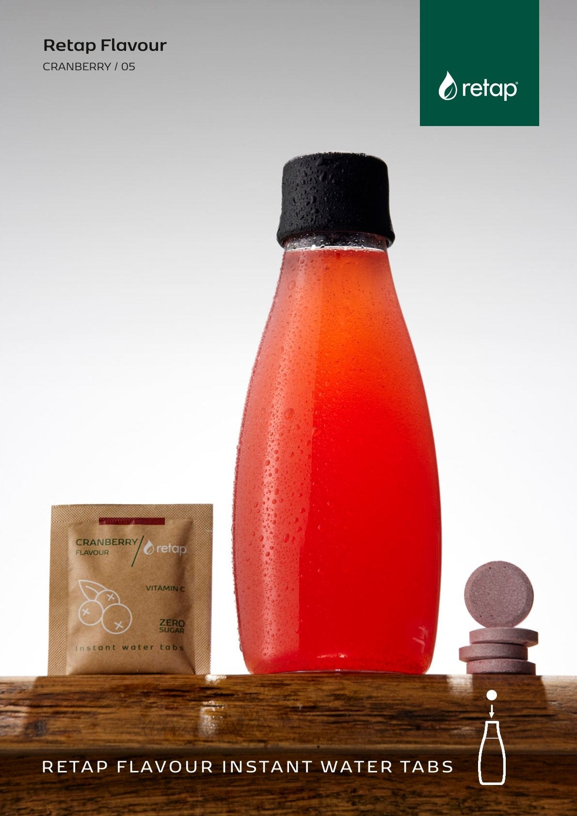 Retap Flavour Instant Water Tabs: Cranberry