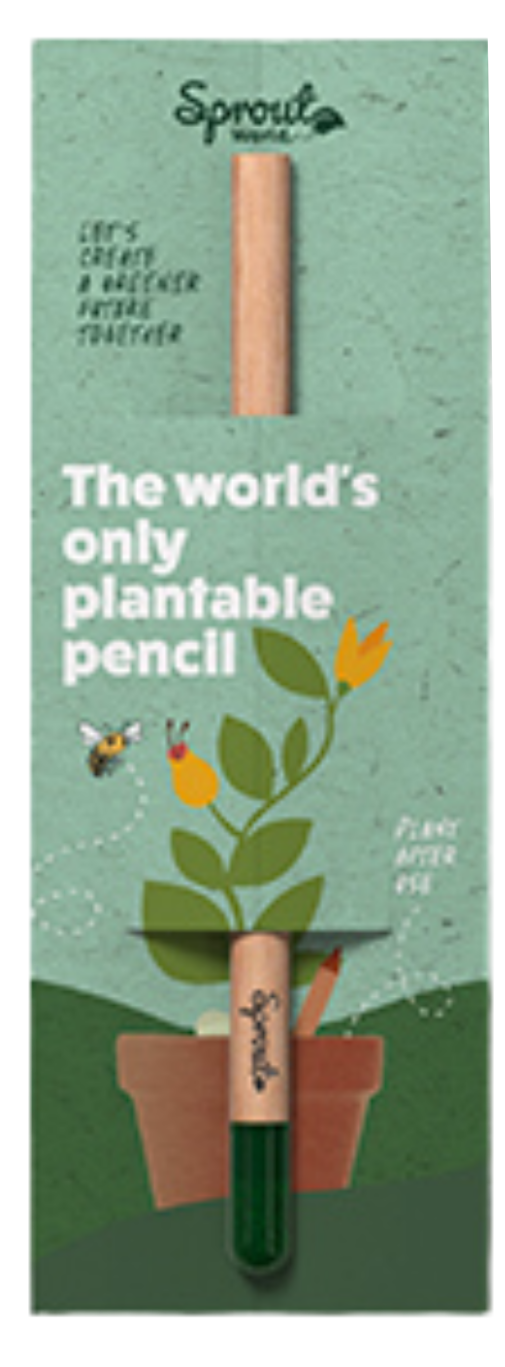 SPROUT Mini-Bleistift mit Gravur oder 4-c Druck inkl. Ansteckkärtchen